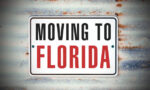 rustic sign that says "Moving to Florida."